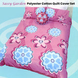 Sassy Garden Pink Quilt Cover Set Double - Front View