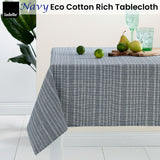 Ladelle Navy Eco Cotton Rich Tablecloth 150 x 300 cm - Front View