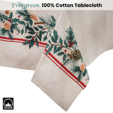 Ladelle Elegant Cotton Christmas Tablecloth for Holiday Gatherings - 150 x 230 cm - Front View
