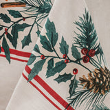 Ladelle Elegant Cotton Christmas Tablecloth for Holiday Gatherings - 150 x 230 cm - Top-Down View