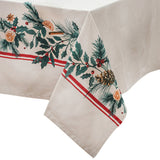 Ladelle Evergreen Christmas 100% Cotton Tablecloth - 150 x 300 cm for Holiday Gatherings
