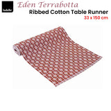 Ladelle Eden Terracotta Ribbed 100% Cotton Table Runner - Front View