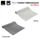 Ladelle Host Cotton Table Runner 33 x 150 cm Stone - Front View