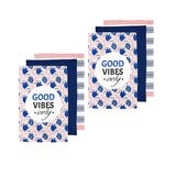 Ladelle Set of 6 Arise Good Vibes Tea Towels Blue