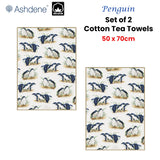 Set of 2 Birds of Australia Kitchen Tea Towels Penguin 50 x 70 cm - Front View