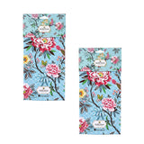 Set of 2 Jardin Peony Cotton Kitchen Tea Towels 50 x 70 cm - Side View