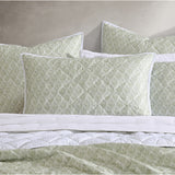Logan and Mason Shelby Sage Boho Quilted Coverlet Set for Single/Double Beds - Top-Down View