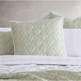 Logan and Mason Shelby Sage Boho Quilted Coverlet Set for Single/Double Beds - 45-Degree Angle
