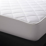 Logan and Mason Premium Quilted Cotton Mattress Protector - White 45cm Wall Super King