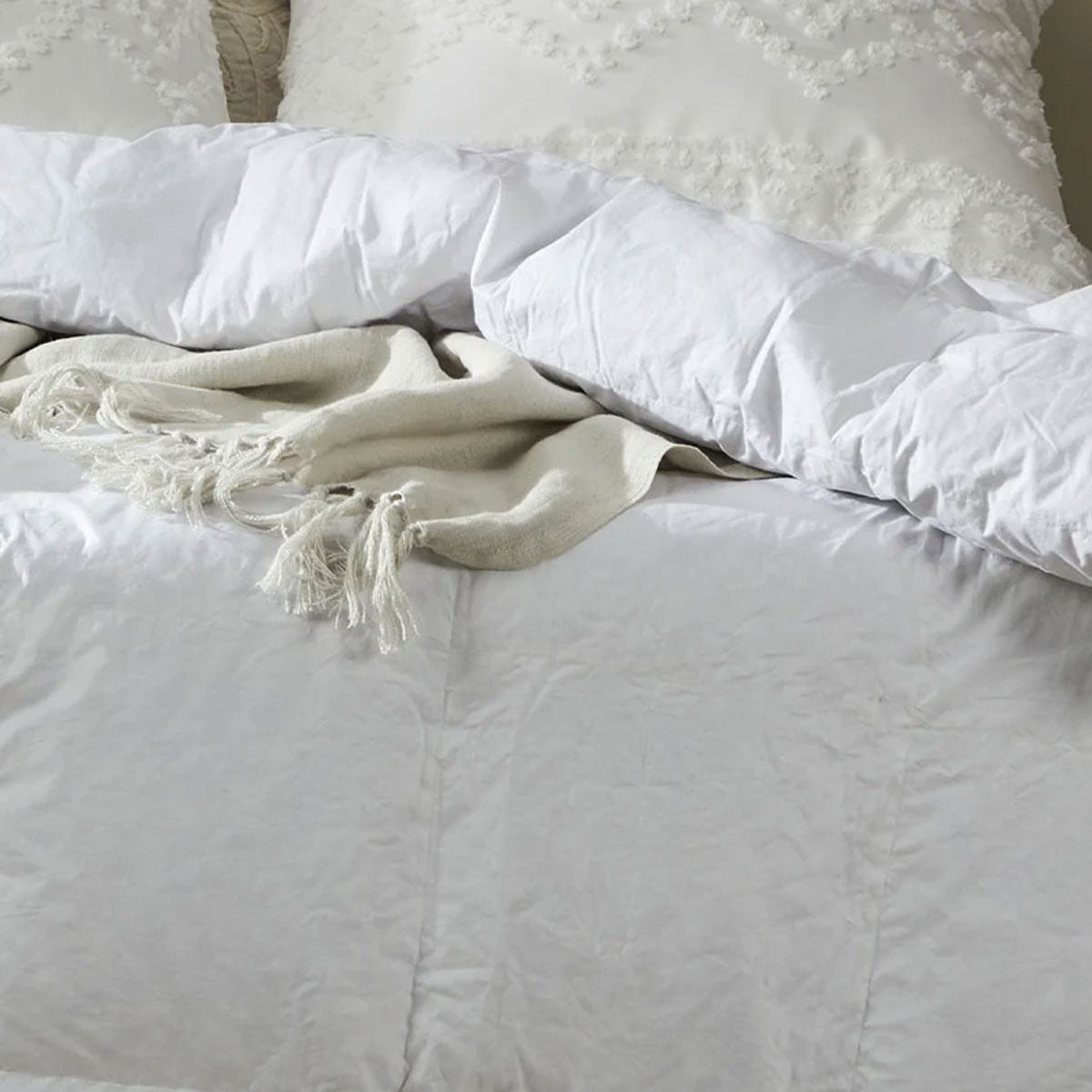 Logan and Mason 350GSM Hypoallergenic Microfiber Quilt with Cotton Cover - Double Size