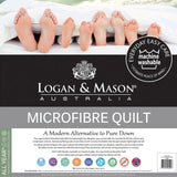 Logan and Mason 350GSM Hypoallergenic Microfiber Quilt with Cotton Cover - Double Size - 45-Degree Angle