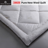 Logan and Mason Premium 500GSM Pure Wool Quilt - Queen Size Comfort - Front View