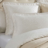 Davinci Athena Gold Woven Jacquard Chenille Quilt Cover Set Queen - Top-Down View