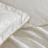 Davinci Athena Gold Woven Jacquard Chenille Quilt Cover Set Queen - 45-Degree Angle