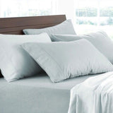 Logan and Mason Soft Brushed Cotton Flannelette Sheet Set in Surf with 40cm Deep Wall for King Size
