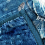 800GSM Luxury Reversible Animal Pattern Mink Blanket Queen 200 x 240 cm Pretty Peacock Blue - Side View