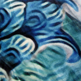 800GSM Luxury Reversible Animal Pattern Mink Blanket Queen 200 x 240 cm Pretty Peacock Blue - Top-Down View