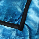 800GSM Luxury Reversible Animal Pattern Mink Blanket Queen 200 x 240 cm Three Tigers Blue - Side View