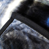 800GSM Luxury Reversible Animal Pattern Mink Blanket Queen 200 x 240 cm Wild Wolf - Side View