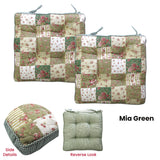 Lylac Homewares Petal Delights Set of 2 Cotton Chair Pads Mia Green