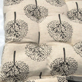 Lylac Homewares Tree of Life Set of 2 Cotton Chair Pads Dark Grey - Side View