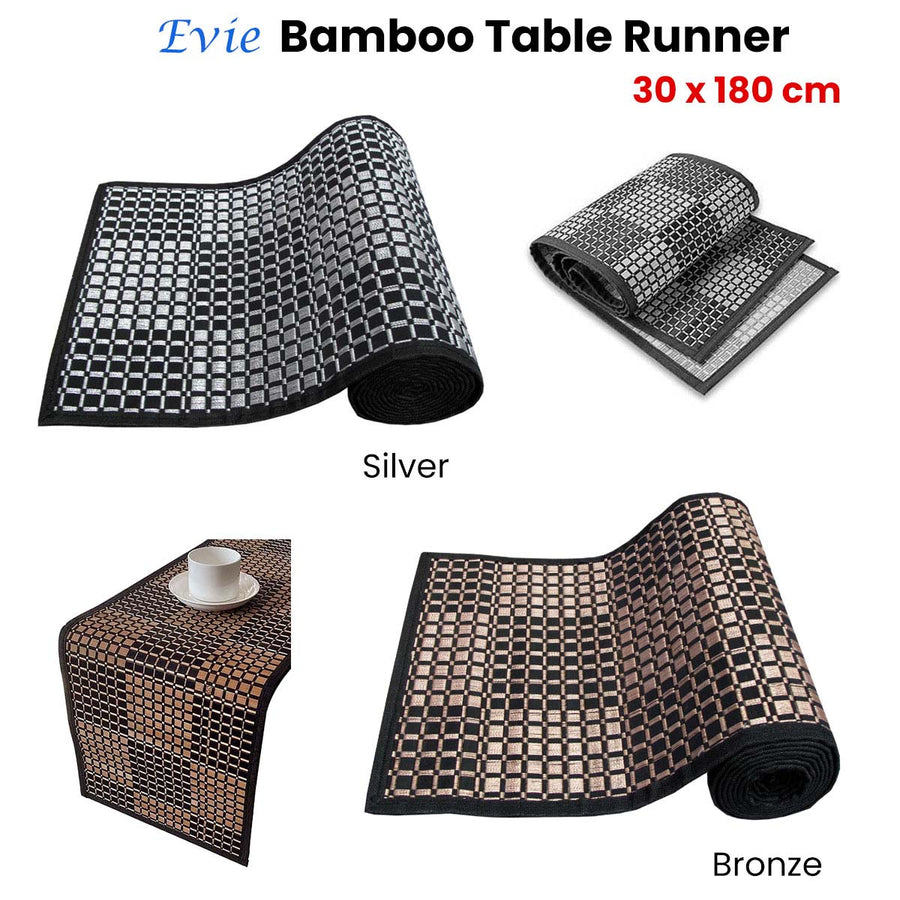 Evie Bamboo Table Runner 30 x 180cm Bronze