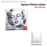 Marilyn Monroe Forever Young Square Filled Cushion 43 x 43 cm - Front View