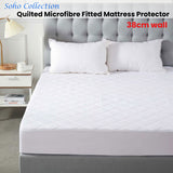 Soho Collection Quilted Microfibre Double Mattress Protector with 38cm Wall