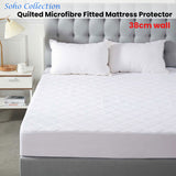 Soho Collection Quilted Microfibre Fitted Mattress Protector 38cm Wall King - Front View