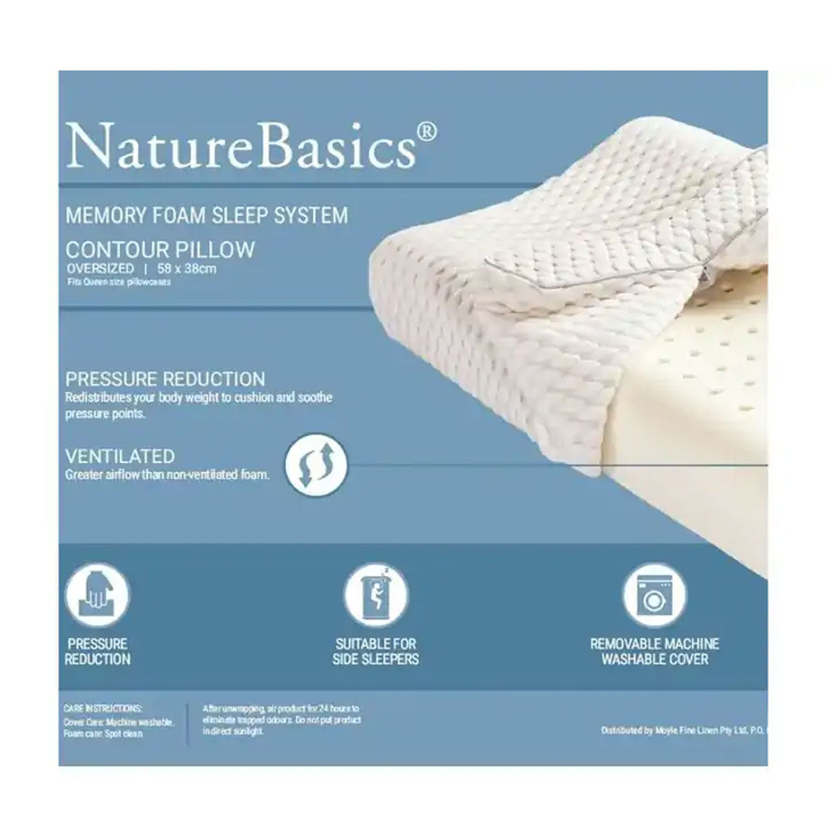 Alastairs Nature Basics Contour Memory Foam Pillow - 38 x 58 cm