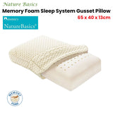Alastairs Nature Basics Sleep System Memory Foam Gusset Pillow 65 x 40 x 13cm - Front View
