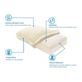 Alastairs Nature Basics Sleep System Memory Foam Gusset Pillow 65 x 40 x 13cm - Top-Down View