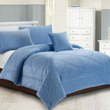 Carrington Chambray Blue King Quilt and Comforter Set by Georges Fine Linens