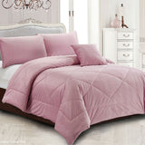 Georges Fine Linens Carrington Pink Diamond Quilted Queen Comforter Set