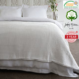 Jenny Mclean Ardent Premium Super Soft Cotton Waffle Blanket White Queen - Front View