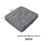 Rans Boxed Herringbone Chair Cushion Pad 40 x 40 + 7 cm Black