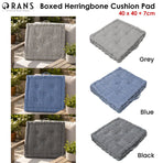 Rans Boxed Herringbone Chair Cushion Pad 40 x 40 + 7 cm Grey