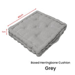 Rans Boxed Herringbone Chair Cushion Pad 40 x 40 + 7 cm Grey