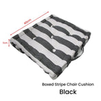 Rans Boxed Stripe Chair Cushion Pad 40 x 40 + 7 cm Black
