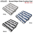 Rans Boxed Stripe Chair Cushion Pad 40 x 40 + 7 cm Grey