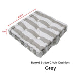 Rans Boxed Stripe Chair Cushion Pad 40 x 40 + 7 cm Grey