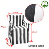Rans Alfresco 100% Cotton Director Chair Cover - Striped Black - Front View