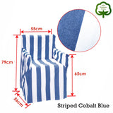 Rans Alfresco 100% Cotton Director Chair Cover - Striped Cobalt Blue - Front View