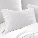 Jenny Mclean Clavo Pompom White 3-Piece 100% Cotton Super King Coverlet Ensemble - Side View
