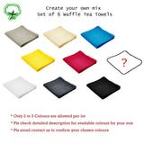 Rans Set of 6 Cotton Waffle Tea Towels 50x70 cm - Mix Your Own - Front View