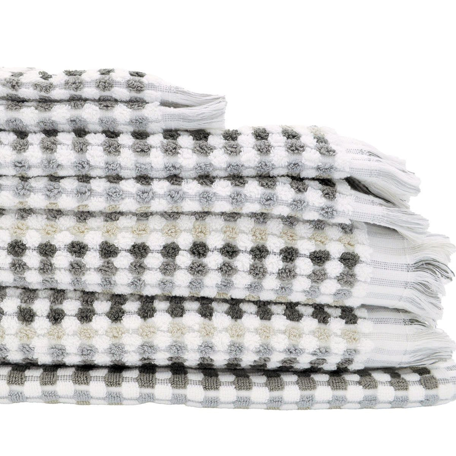 Jenny Mclean Pom Pom Cotton Set of 7 Towel Set Grey Tones