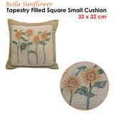 Rapee Bella Sunflower Tapestry Filled Cushion 32 x 32 cm - Front View