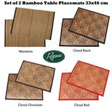 Rapee Set of 2 Bamboo Table Placemats 33 x 46 cm Cloud Chocolate - Side View