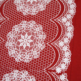 Rapee Set of 4 Cotton Lacey Red Table Placemats 33 x 45 cm - Front View