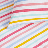 Minikins Rainbow Stripe Polyester Cotton Combo Fitted Sheet Set King Single - Side View